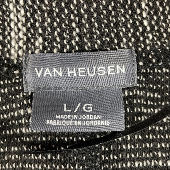 Van Heusen Black and White Open Front Sleeveless Knit Vest - Size Large - Picture 8 of 10